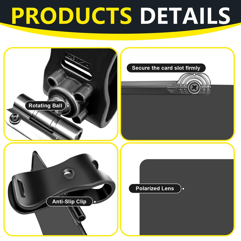 Sun Visor Extender for Car, Universal Sun Visor for Car Easy to Install, UV400 Anti-Glare Protects from Glare/UV Ray/Stray Light/Snow Blindness for Safe Driving, Clip on/Adjustable Angle