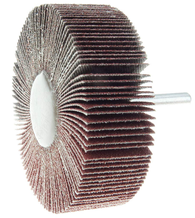 Weiler 30727 3" x 1" x 80AO Wolverine Coated Abrasive Flap Wheel, 1/4" Stem (Pack of 10) 3" Dia 80 Grit