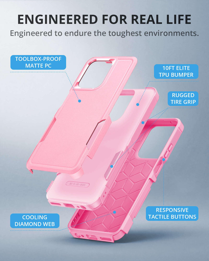 for Motorola Moto G 2026 2025 / G Play 2026 Case Blush Pink | Full Body Rugged Phone Case with 2X Screen Protector, Military-Grade Shockproof Dual-Layer Protective Cover Compatible with Motorola Moto G 2026 2025 / G Play 2026