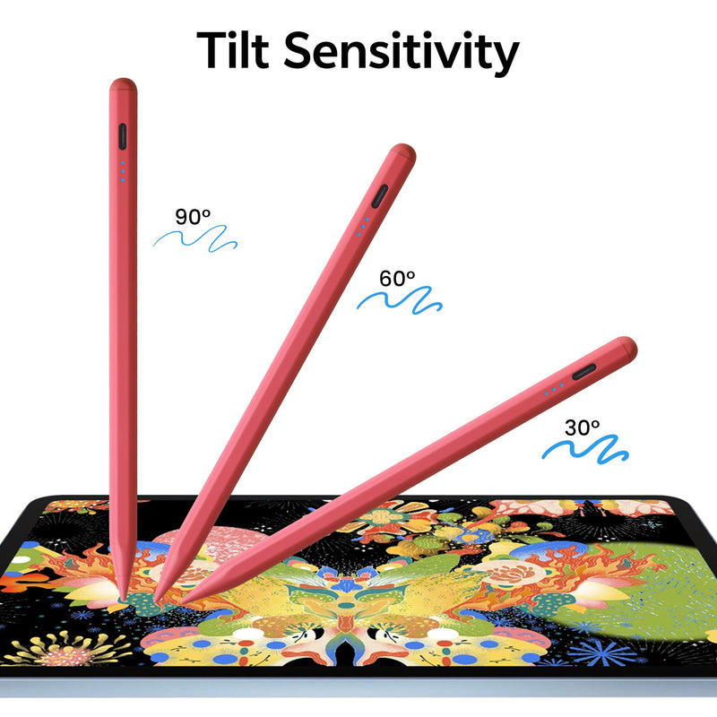 Stylus Pen for iPad, Pencil for Apple iPad A16 11th/10th/9th/8th/7th/6th Generation, iPad Air M4/M3/M2/5/4/3 Gen, iPad Pro M5 M4 13/11/12.9 inch, iPad mini A17 Pro 7/6/5th Fast Charge (Pink) Pink