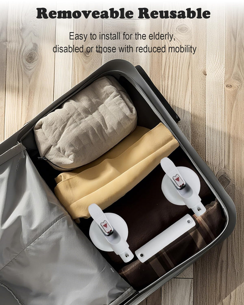 Heavy Duty Grab Bars for Bathtubs and Showers, 300-pound Weight Capacity, 17in Suction Shower Grab Bars for Seniors, No Drilling Waterproof(Gray) Gray
