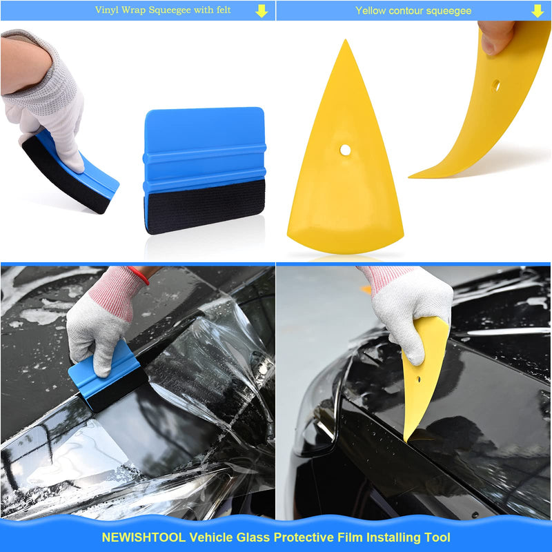 NEWISHTOOL Window Film Application Kit Car Tint Installation Tools with Spray Bottle PPF Squeegee Felt Scraper Knife for Vehicle Glass Protective Film Installing Tool Vinyl Wrap Kit Tools Tinting Kit