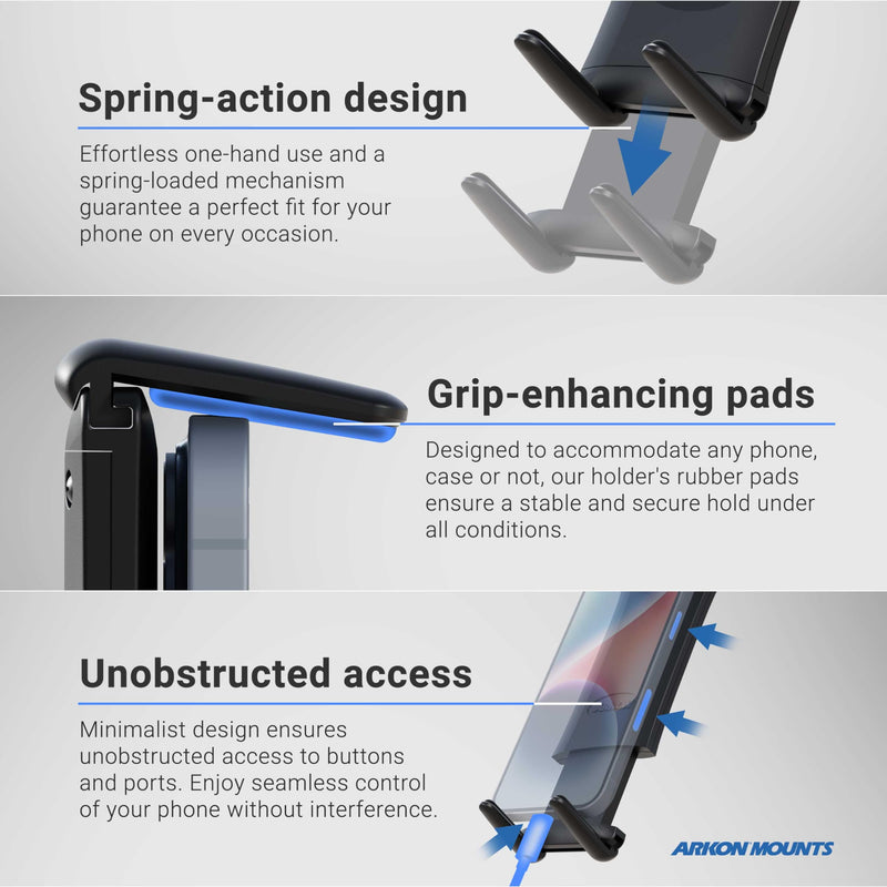 Arkon Mounts - Car Seat Rail Phone or Tablet Mount | Flexible Positioning | 22" Gooseneck | 360° Adjustability | Tablet Holder fits iPhone, Galaxy, Note and more | Up to 8" Screen Size
