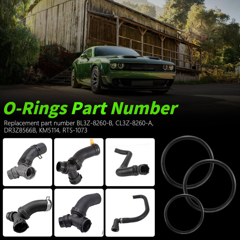 926-168 Radiator Hose and Coolant Tee T-Pipe Leak Repair Engine Seal Set O-Ring Kit Compatible with Ford F-150(2011-2018),F-250,350,450,550 Super Duty, Mustang and Lincoln Models-Stopped Coolant Leaks