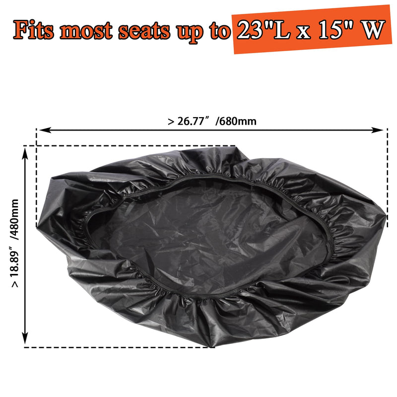 FOVPLUE Seat Rain Cover,Water-Resistant Two-Up Seat Bra Fits Seats up to 23" L x 15" W,Universal for Harley Touring CVO Electra Glide Street Glide Road Glide Road King,Dyna,Softail,Sportster