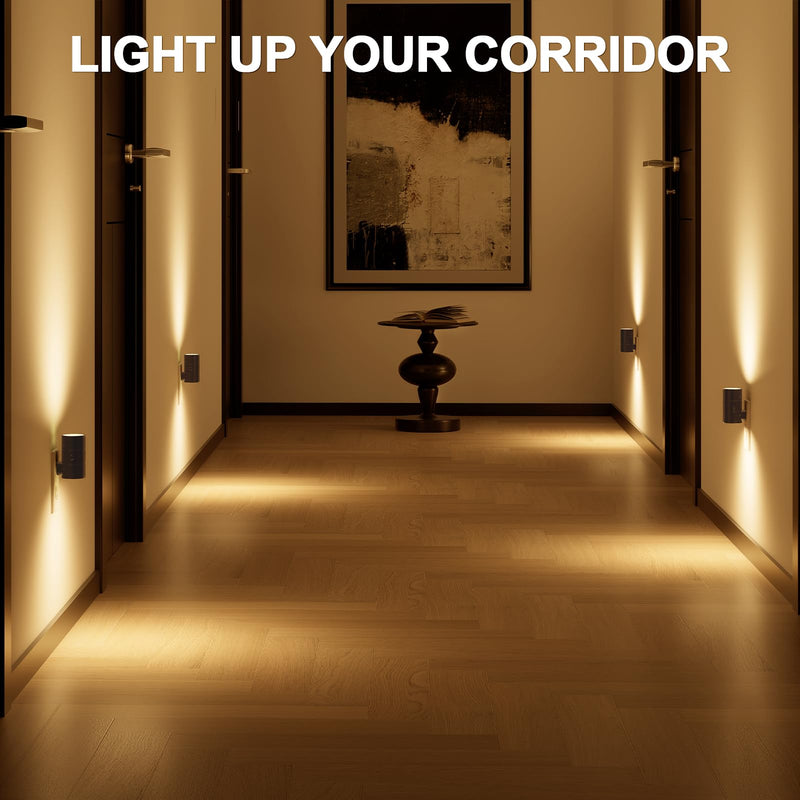 NIORSUN Night Lights Plug into Wall, Dimmable with 3 Color Modes & Auto On/Off Sensor, Ultra-Slim Nightlight for Hallway, Bathroom, Bedroom, Nursery, Kitchen (6 Pack, Black) 6 Pack