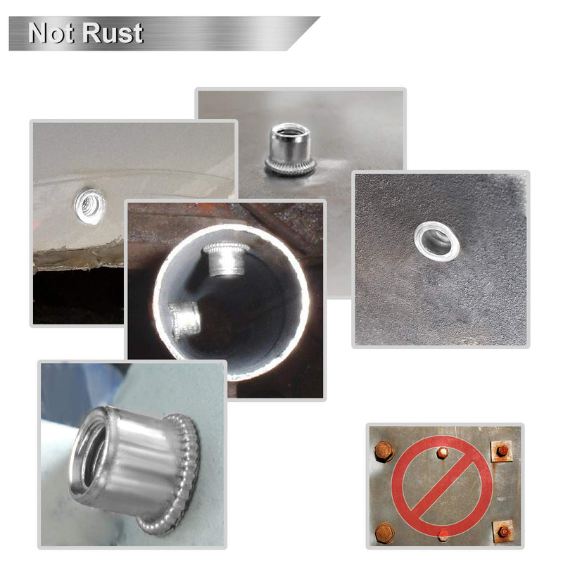 Rivet Nuts-180pcs Nutsert Kit Metric Rivnuts Nut Sert Kits, Metric Rivet Nut Kit, Nutsert Assortment Stainless Steel Threaded Insert |M3|M4|M5|M6|M8|M10|M12| Multi-size Stainless Steel|Metric