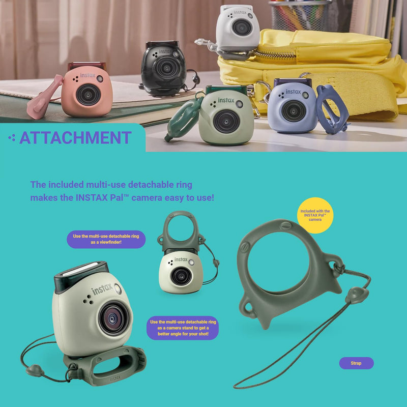 FUJIFILM INSTAX PAL Fuji Digital Camera Lavender Blue + Custom Case & 32gb Memory Card Accessory Bundle