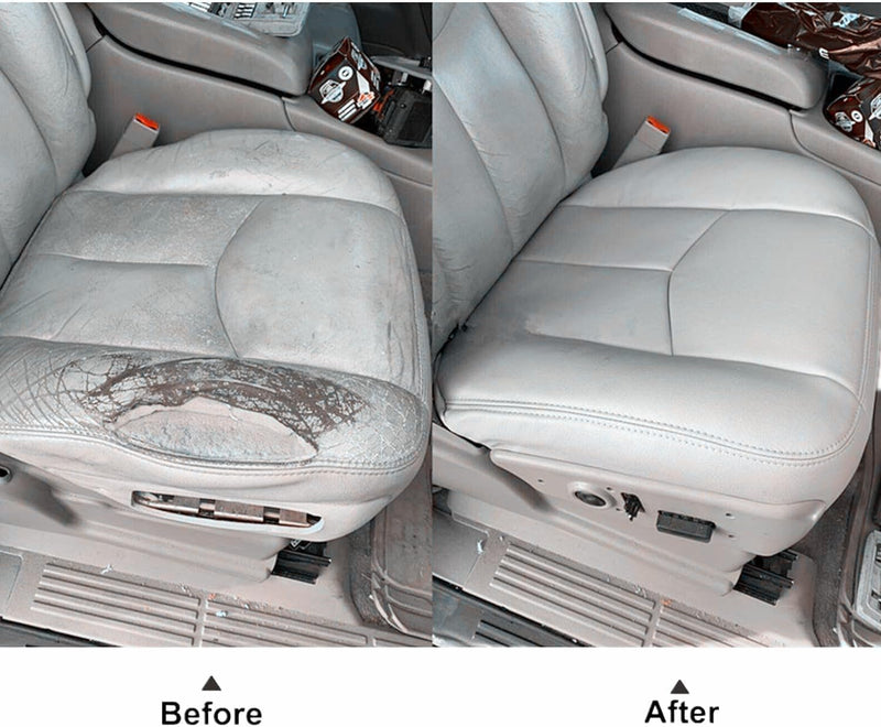 SecosAutoparts Driver Side Bottom Replacement Leather Seat Cover Gray# 922 Compatible with Chevy Silverado Sierra Tahoe Suburban Avalanche Yukon Yukon XL 2003 2004 2005 2006