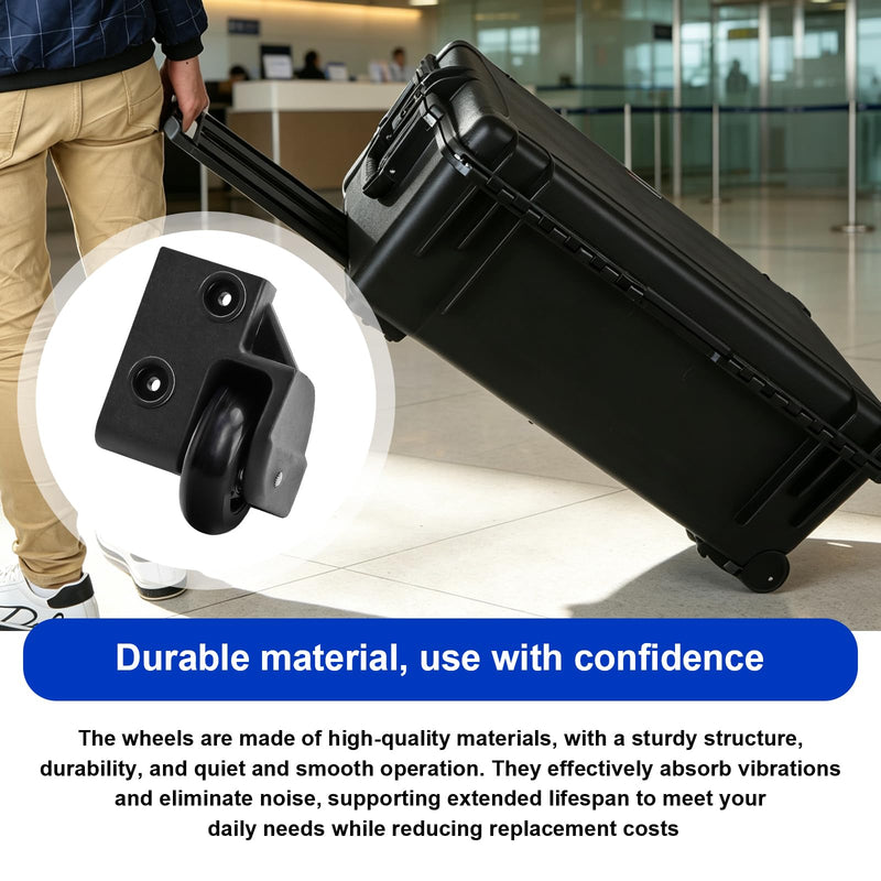 Replacement Wheels for Pelican 1510 1560 Case, Left Right Wheel Housing Kit | Heavy Duty Wheel Kit, Rubber Luggage Wheels, Restores Smooth Rolling, Travel Case Parts & Case Accessories