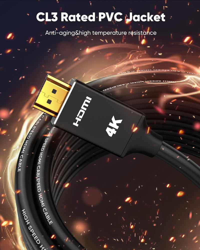 Capshi 4K Long Fiber Optic HDMI Cable 75ft/23M, in-Wall CL3 Rated HDMI Cable 2.0 Support (4K@60Hz HDR10 8/10bit 18Gbps HDCP2.2 ARC) High Speed HD Shielded Cord Compatible with TV, Laptop, PC, HDTV 75 feet