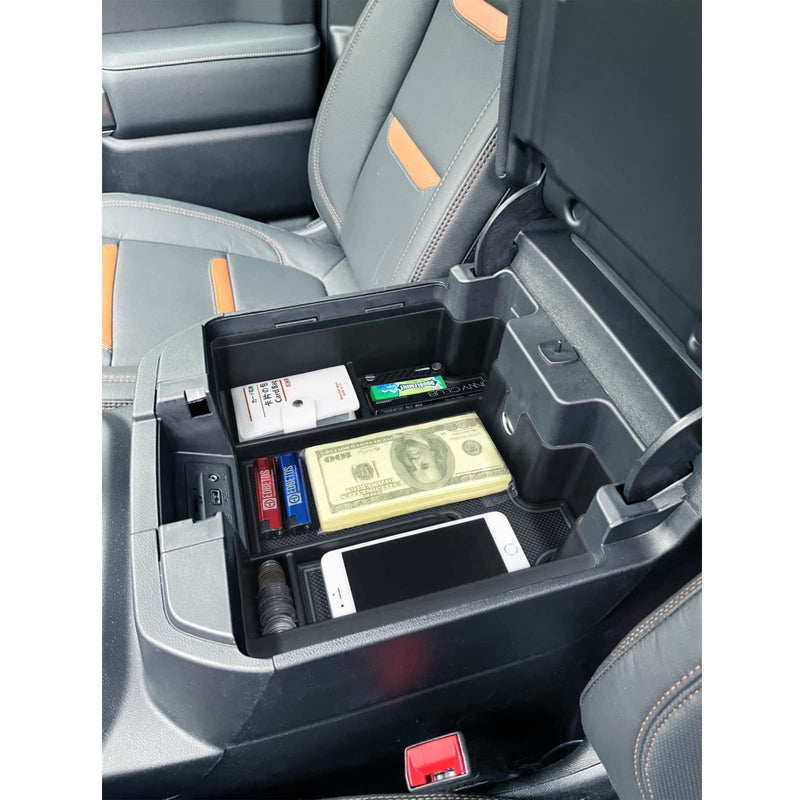 [AUSTRALIA] - Full Size Center Console Organizer Tray Compatible with 2019-2022 Chevy Silverado/GMC Sierra 1500 and 2020-2022 2023 Silverado/Sierra 2500HD 3500HD Accessories -Full Console w/Bucket Seats ONLY, Black