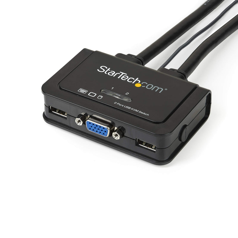 StarTech.com 2 Port USB VGA Cable KVM Switch USB Powered with Remote Switch Dual Port VGA KVM Switch