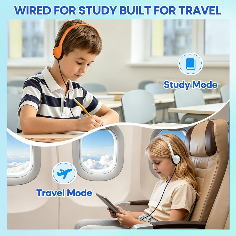 USB C Kids Headphones Bulk for Classroom School 10 Pack, Wired On-Ear Type C Headset for Students Compatible with Chromebook Laptop PC Tablet Smartphones (HY857C, 10 Mixed)