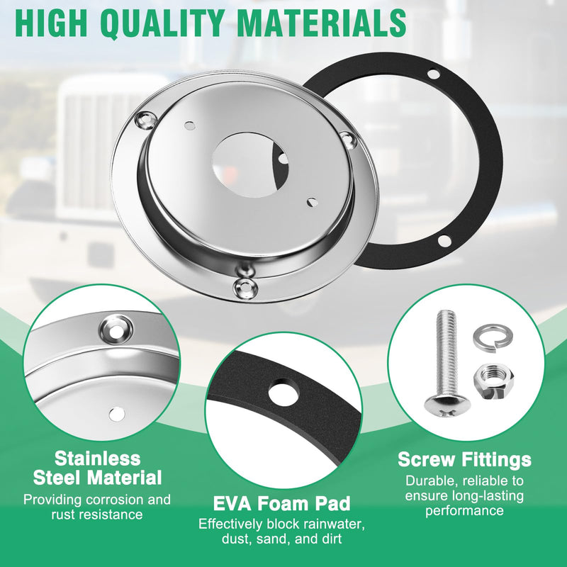 HOCHO Watermelon Lights Bracket, Stainless Steel Watermelon Lights Bezel Fit for Any 4 1/4'' Hole, Stainless Steel for Truck RV Trailer Tail, 4 PCS