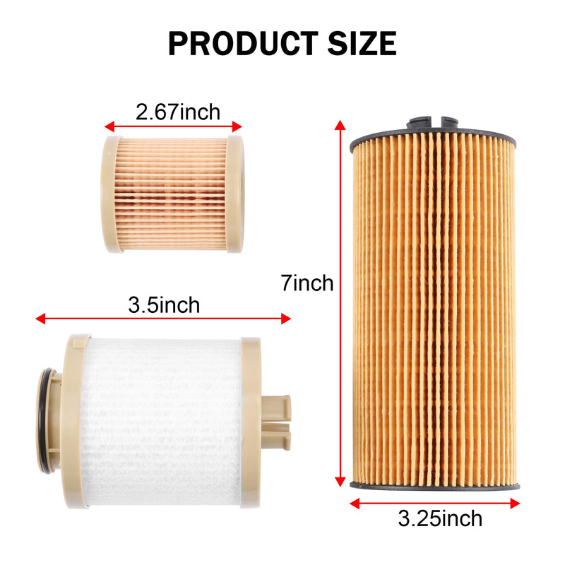 JDMSPEED New Fuel & Oil Filter Replacement 3 of Each FD4616 FL2016 Replacement For Ford 6.0L Turbo Diesel