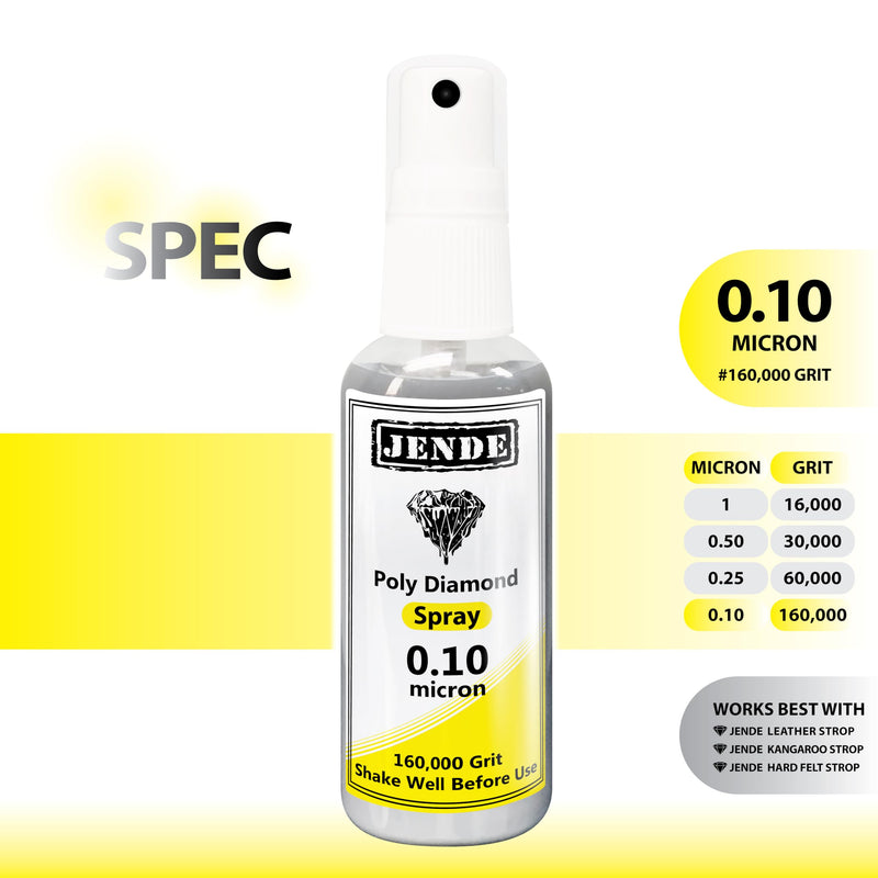 Jende 0.10 Micron Poly Diamond Stropping Spray 50ml |Custom Formulated for Knives & Razors