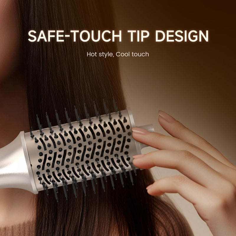Hair Dryer Brush One-Step Hot Air Brush 1200W Hot Comb 2 Speed, 1 Cold Wind | Hot Brush for Hair Styling,Hot Comb Hair Styling Appliances,Volumiser and Curler, Ionic Frizz-Control Gold+black