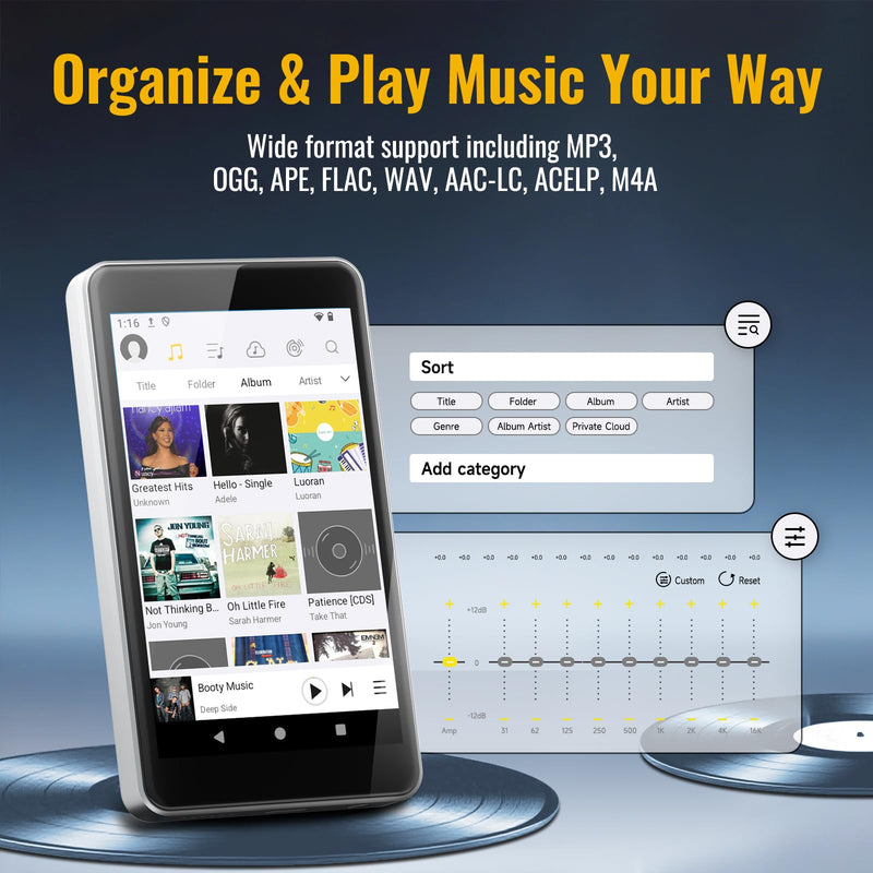 MP3 Player with Spotify for Kids, Play Store | Android 14, Parental Controls, Night Mode, Audible, Amazon Music, Libby, Earphones Included, Up to 1TB
