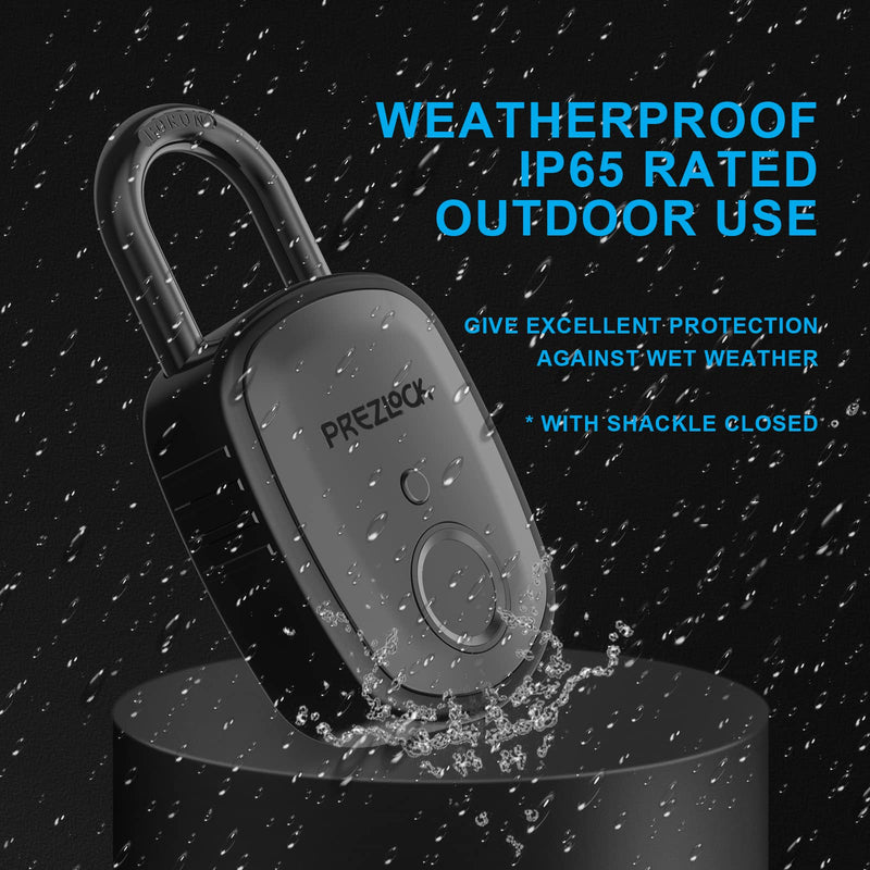 Fingerprint Padlock with Key Backup, 2keys, Smart Padlock with Keyless Biometric, Suitable for Outdoor and Heavy Duty, IP65 Waterproof.