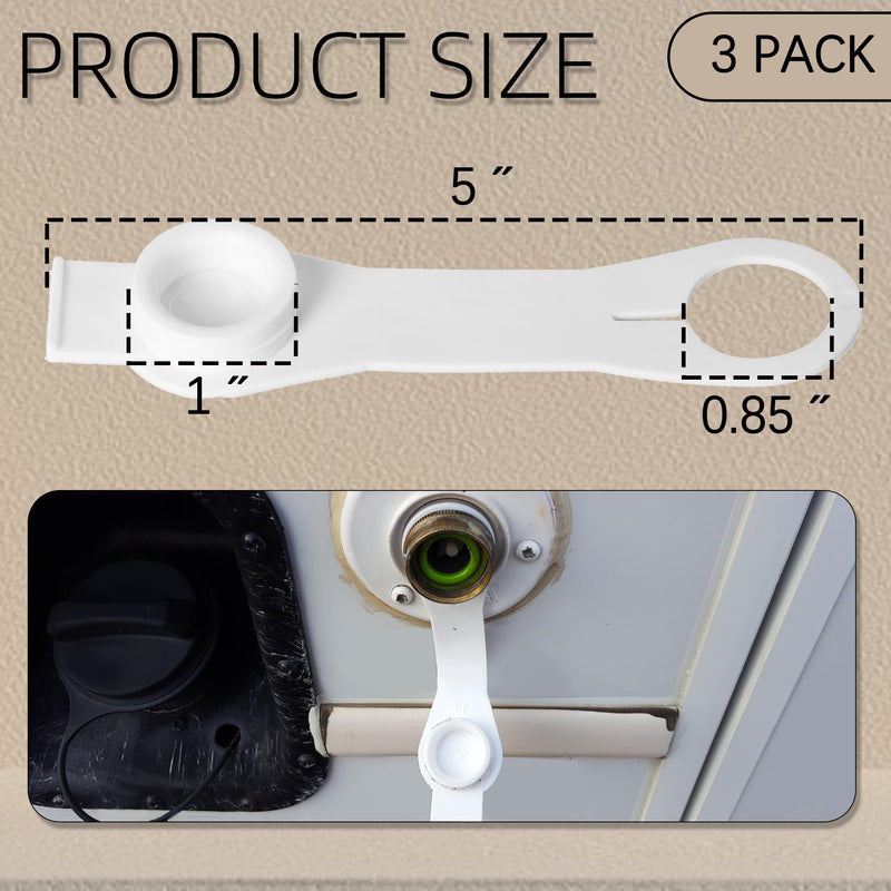 (3-Pack, White 3/4" Water Inlet Plug with Strap A0170SVP, RV Waters Inlets Replacement, Camper Waters Connection Inlet Plug with Strap, RV City Water Fill Inlets Replacement