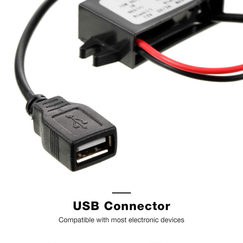Weewooday 12v to 5v Dc Converter Buck Module USB Output Power Adapter Dc Car Power Converter Regulator(1 Piece) 1