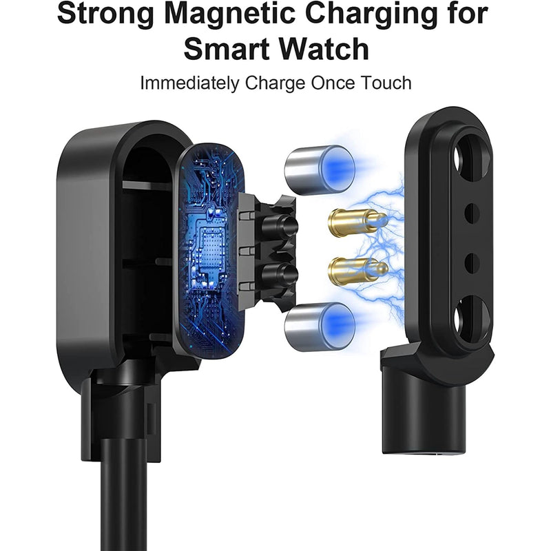 Lamshaw Compatible with KOSPET Smart Watch Charger, Replacement Charger Cable Compatible with KOSPET Tank M3/M3 Ultra, T3/T3 Ultra 2, X2/X2 Ultra, S2, Magic P10/R10, Orb/Pulse Watch (Black, Type A) Black