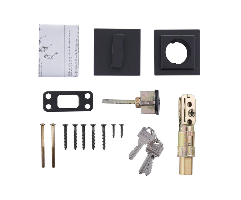 Contemporary Square Deadbolt Door Lock, Single Cylinder, Oil Rubbed Bronze DC70-Bronze