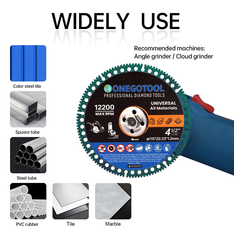4-1/2 inch Indestructible Cutting Discs for Angle Grinder 7/8" Blades Cut Off Wheels Diamond Tool Metal rebar Porcelain Tile Granite Marble Smooth Cutter (10pcs) 4-1/2" 10