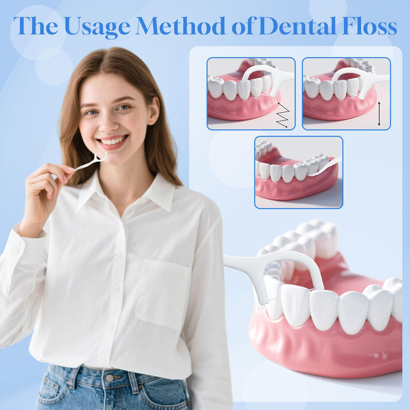 Individually Wrapped Dental Floss Picks Bulk Disposable Flossing Sticks Teeth Cleaning and Oral Care Travel Size Dental Tooth Floss Pack for Hotels, Weddings, Guests & Business Single Use (1000 Pack) 1000