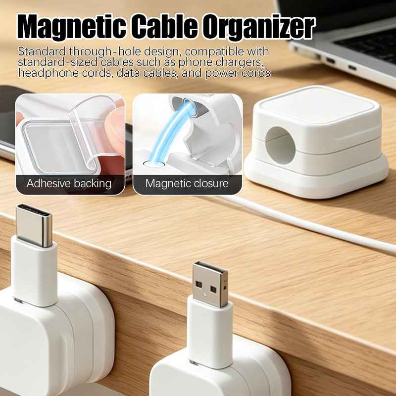 10 Pack Cord Organizer Clips, Desk Cable Holder for USB, Charging, Data and Phone Cables, Rotatable Clip Adhesive Wire Management for Office, Home, Nightstand 10 Pack white