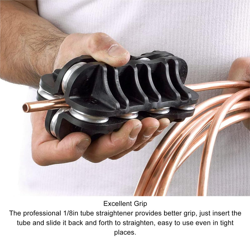Handheld Tubing Straightener, 1/8in Brake Line Straightening Tool Labor saving Brake Line Straightener, Pipe Wire Handheld Tubing Straightener Fuel Line Tool for Copper Aluminum
