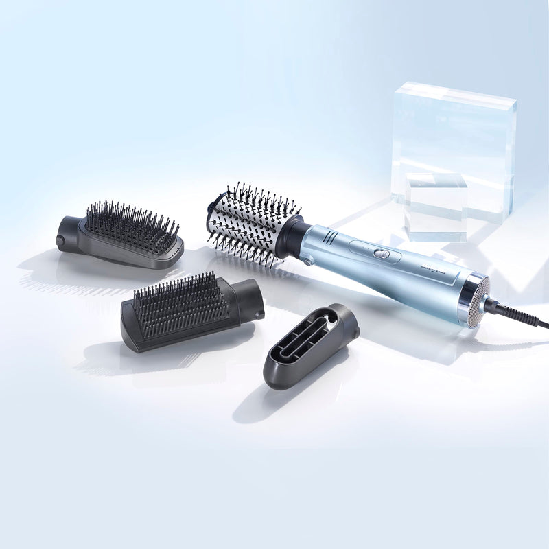 BaByliss Hydro-Fusion 4-in-1 Hair Dryer Brush - 1000W Anti-Frizz Air Styler, Dry, Smooth, Volume, Straighten in One Step, Blue, 2774U Single