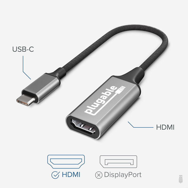 Plugable 5-in-1 USB C Hub Multiport Adapter with USB C to HDMI 2.0 Adapter Bundle