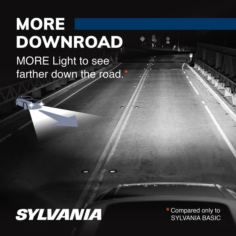 SYLVANIA - 9007 SilverStar - High Performance Halogen Headlight Bulb, High Beam, Low Beam and Fog Replacement Bulb, Brighter Downroad with Whiter Light (Contains 2 Bulbs)