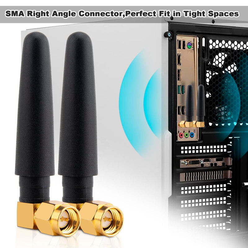 433Mhz Antenna SMA Male 3dBi Omnidirectional Thumb Antenna Short Range Mini Aerial for Ham Radio Signal Booster Wireless Repeater LoRa IoT Remote Walkie Smart Home Sensor (2 Pack)