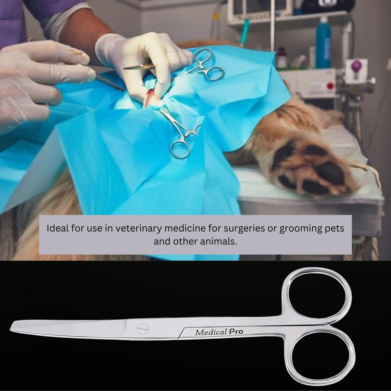 5.5” Surgical Shears – Stainless Steel Sharp/Blunt Tip with Tension Control & Comfort Grip – Multi-Purpose Operating Scissors, Medical Tool for Clinical, First Aid & Home Use – MP-0366 (1 Pc)