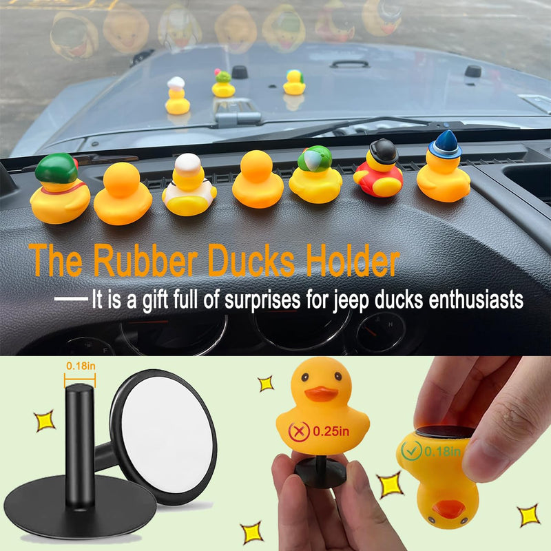 20PCS Duck Plug Holder for Car Dash,Rubber Duck Mounts for Car Dashboard,Display Fixed Mount Duck Holder,Car Duck Plug,Black（Not Include Rubber Ducks black-20Pcs