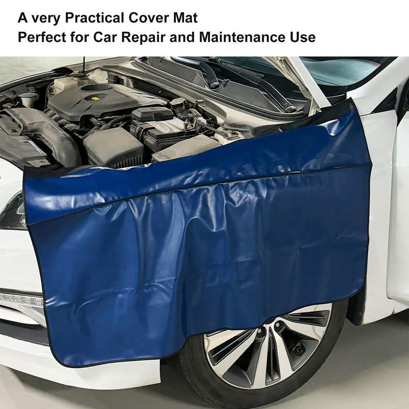 ICWEIMEI Automotive Mechanic Magnetic Fender Cover Mat Pad with Hooks to Protect Vehicle During Maintenance, 43 x 26 Inch