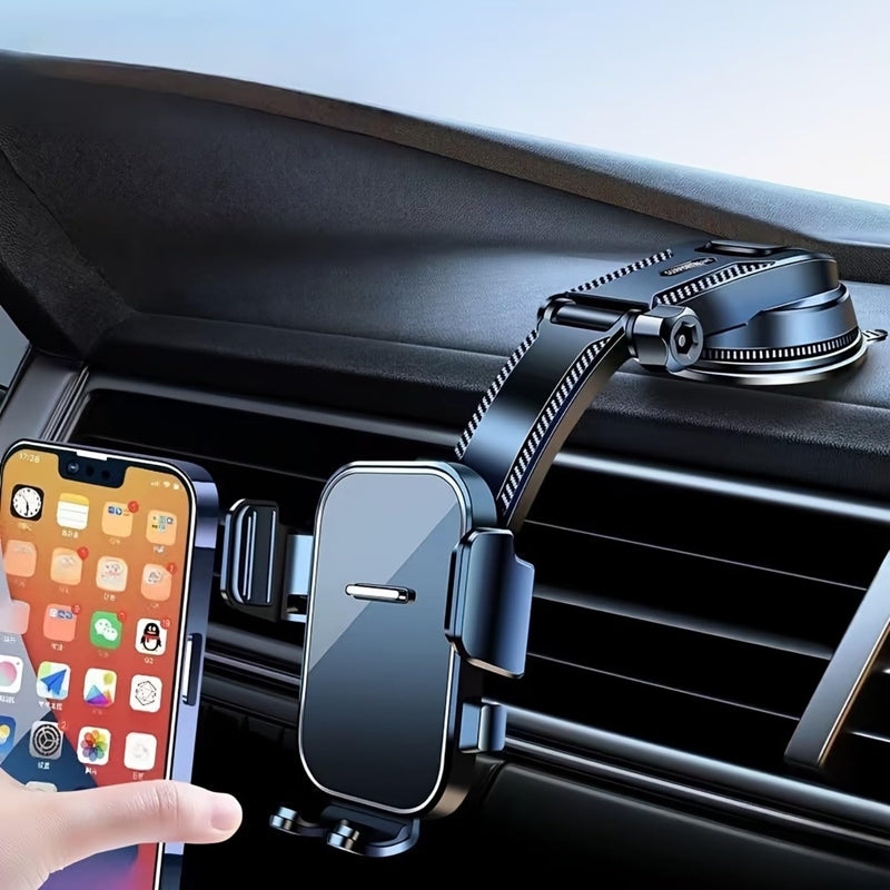 Car Phone Mount, Suction Cup Dashboard & Windshield Phone Holder, 360° Rotation Universal Cell Phone Stand for Car, Black,1PC