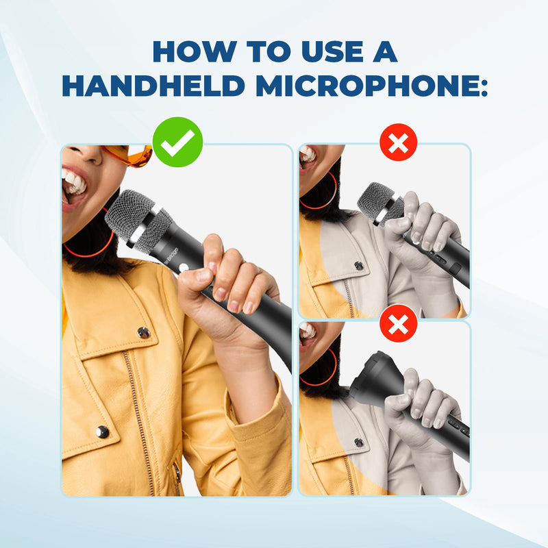 Bluetooth Microphone Wireless Voice Amplifier, Professional Intelligent Noise Cancelling Handheld/Desktop Mic Speaker, 15W Wireless Mic with 3 Sound Effects for Teaching Singing Speaking Karaoke H9