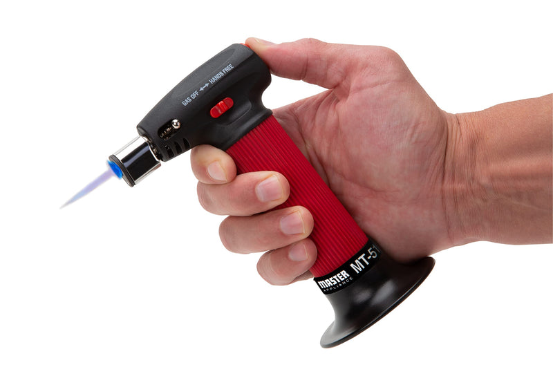 Master Appliance MT-51 Professional Butane Torch Lighter, Hand Held Torch Lighter, Adjustable Flame Mini Blow Torch, Refillable with Butane Fuel for Soldering, Electrical Connectors, Kitchen, Cooking Plastic Tank