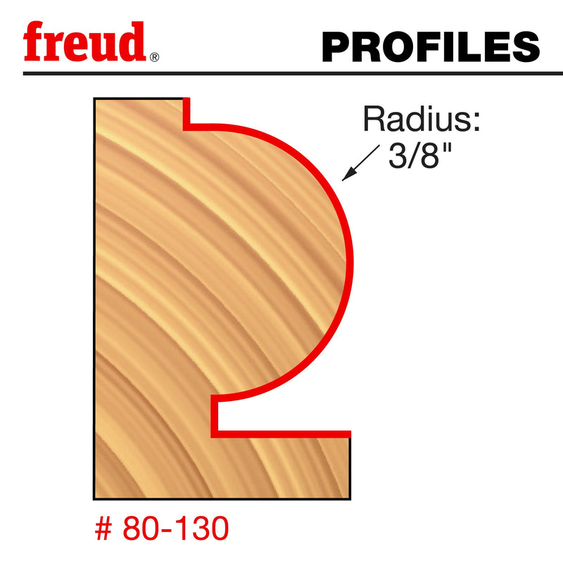 Freud 80-130: 3/8" Radius Traditional Beading Bit with 1/2" Shank