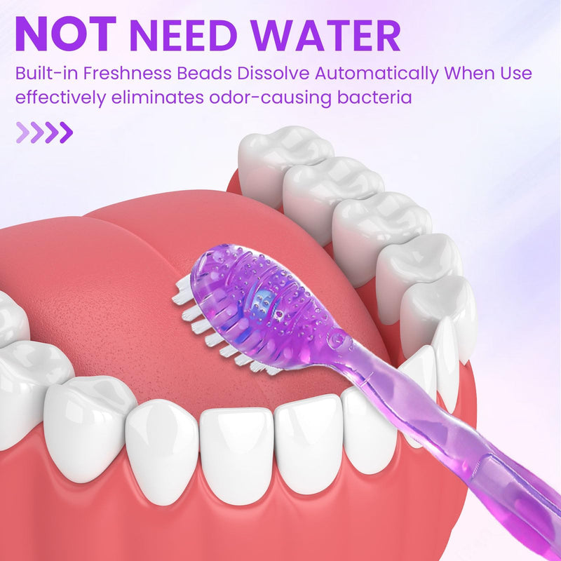 120 Pack 5-in-1 Mini Toothbrush Disposable, Waterless Disposable Toothbrushes with Toothpaste, Floss, Tongue Scraper, Toothpick, Prepasted Toothbrushes for Travel Hotel 120 Pack