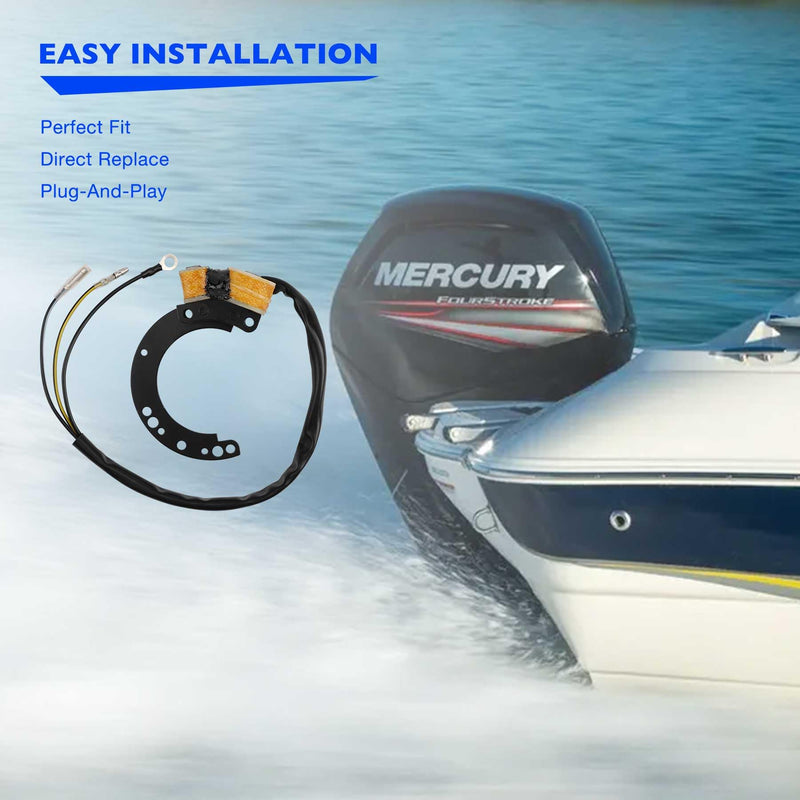Ignition Stator, Compatible with Mercury Mariner 6HP 8HP 9.9HP 10HP 15HP 18HP 20HP 25HP 35HP 40HP Outboards 2 Cylinder Motor, Replcae 174-6617K1 18-5864 86617 86617A9 86617A20 Magneto Ignition Stators