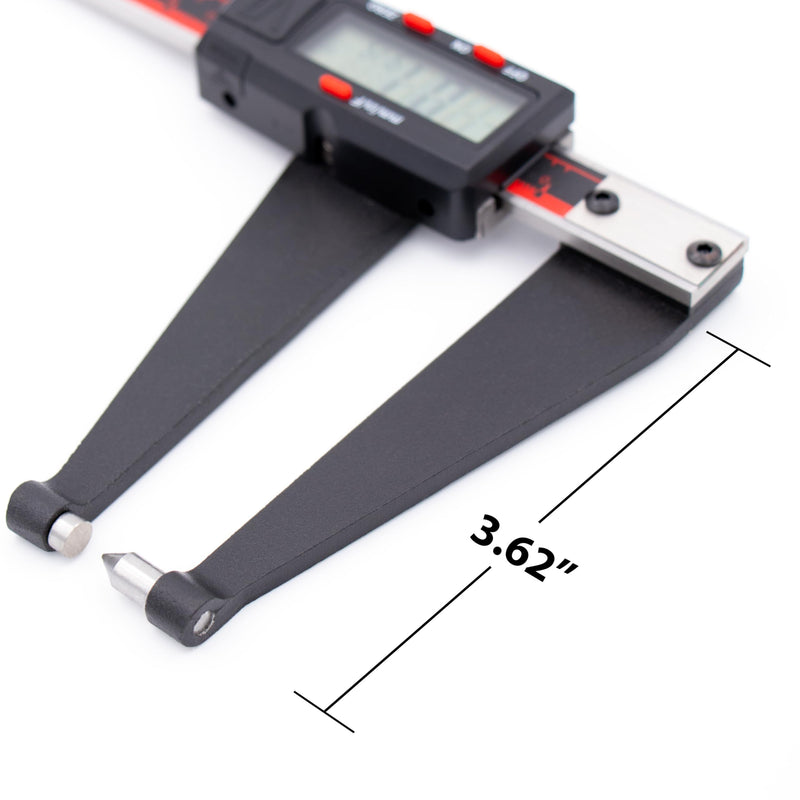 VINCA Digital Rotor Gauge, DRGA-0605 0-6 Inch/150mm, Inch/Metric/Fraction Conversion, Stainless Steel, Large LCD Screen
