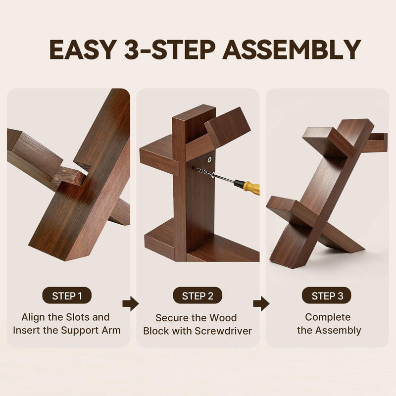 ASFSKY Wood Controller Holder and Headphone Stand, 3-in-1 Gaming Equipment | Dual Controller Stand with Non-Slip Base; Universal Headset Stand for PS5, Xbox Series X|S, Switch and Gaming Accessories