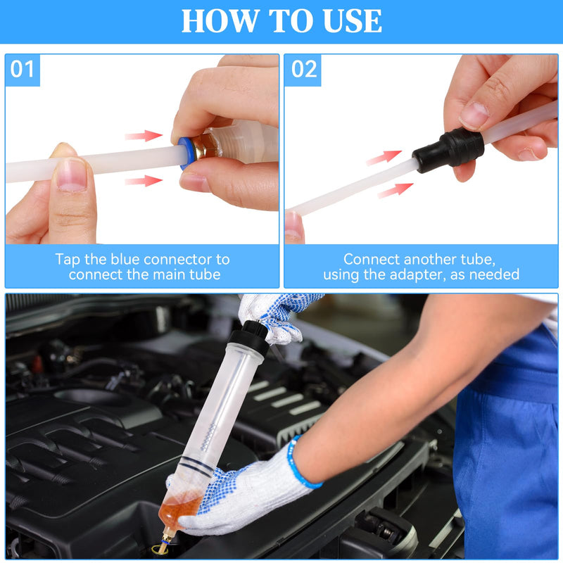 Gisafai 500cc Fluid Extractor Automotive Pump Manual Oil Extractor Pump Syringe for Gasoline Hand Cleaner for Power Steering, Hydraulic Fluid(Black) Black