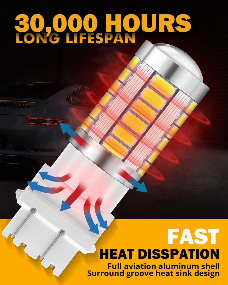Auxbeam T25 3156 3157 LED Bulbs, 6500K White, Super Bright 4114 3057 4157 3457 4057 LED Backup Reverse Lights for Cars Trucks Motorcycles, 3030-SMD 12V, Pack of 2 Xenon White