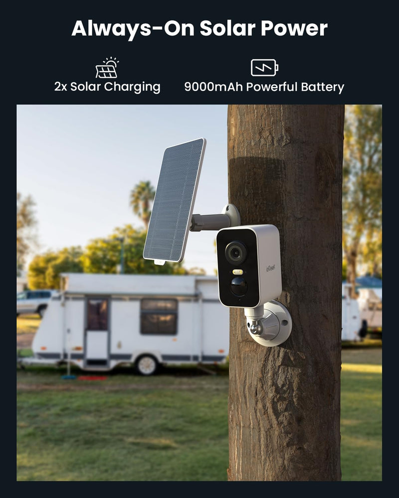 ieGeek 4G LTE Cellular Security Camera Wireless Outdoor, No WiFi Solar Powered Camera, Off Grid Security Camera with SIM Card, 2K Color Night Vision, PIR Motion Sensor, Magnetic Install, 2-Way Audio